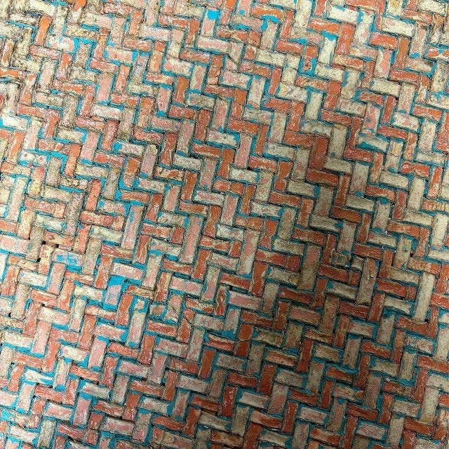 1960s 3-Strand Rattan Barstool With Multi-Color Woven Seat For Sale In Los Angeles - Image 6 of 7