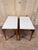 Wood Vintage Rhythm Mid-Century Walnut & Marble Side Tables, Pair For Sale - Image 7 of 7