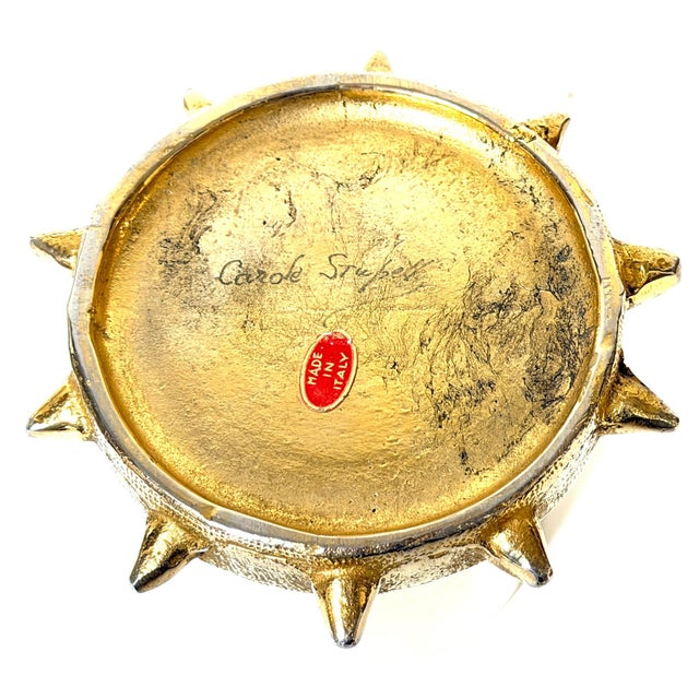 Italian Carole Stupell Silvered & Gilt Bronze Foxhound Box, Signed, Italian Made For Sale - Image 3 of 13