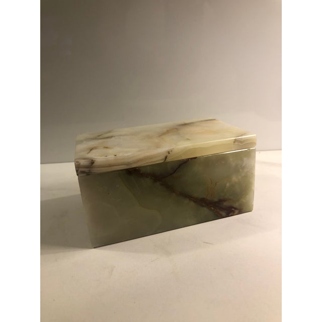 Green 1950s Italian Alabaster Sage Green Lidded Box For Sale - Image 8 of 11