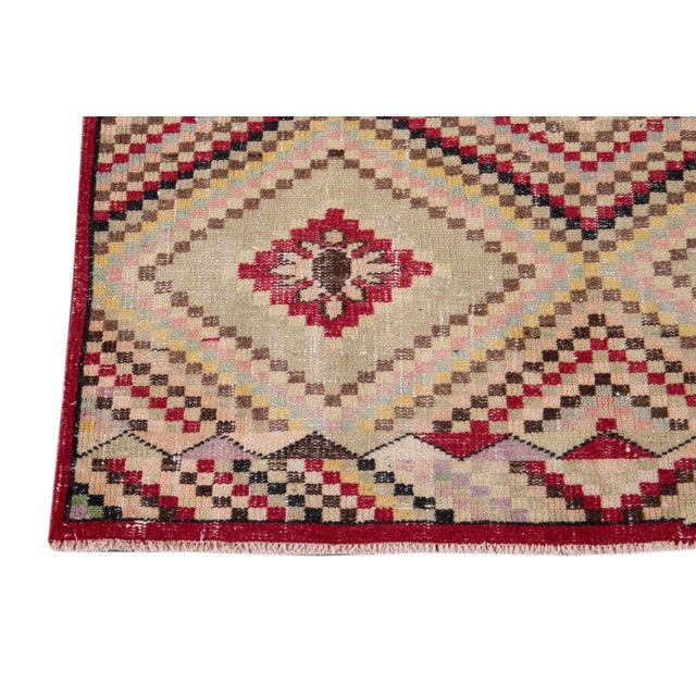 Vintage Turkish Scatter Wool Rug 4 X 7 For Sale - Image 10 of 13
