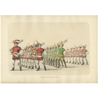 March of the Butchers and Tanners in the Festive Procession of Bern, 1855, Lithograph on Paper For Sale
