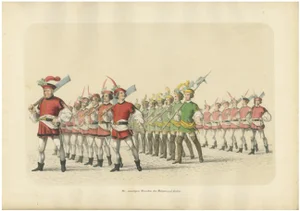 March of the Butchers and Tanners in the Festive Procession of Bern, 1855, Lithograph on Paper