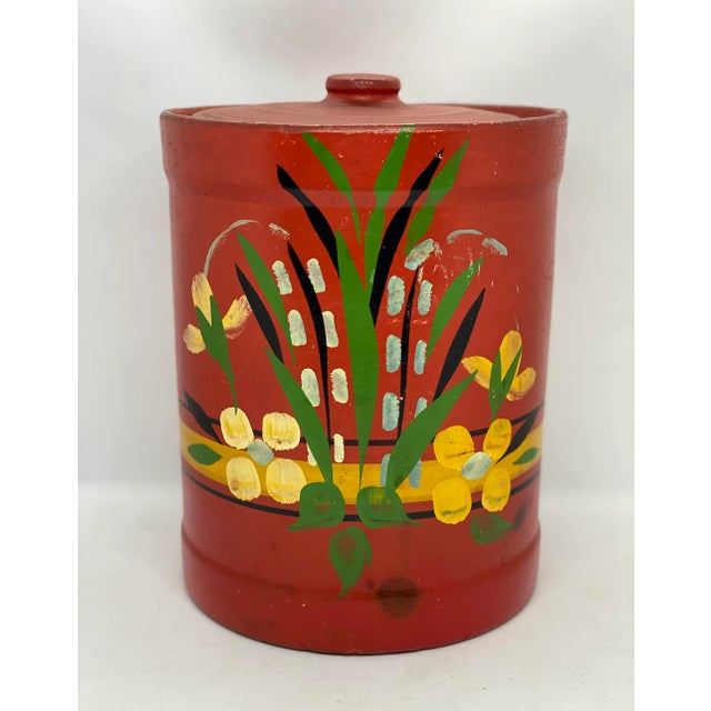 1940’s Hand Painted Stoneware Cookie Jar For Sale - Image 13 of 13