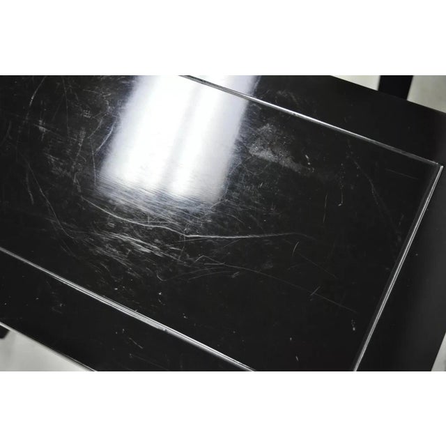 Mid 20th Century Chinese Ming James Mont Style Black Lacquer Sofa Hall Console Tables - Pair For Sale - Image 5 of 11