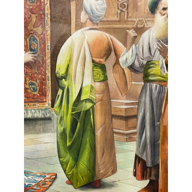 This painting is a reproduction of "The Carpet Merchant" by the French artist Jean-Léon Gérôme (1824–1904). The original...