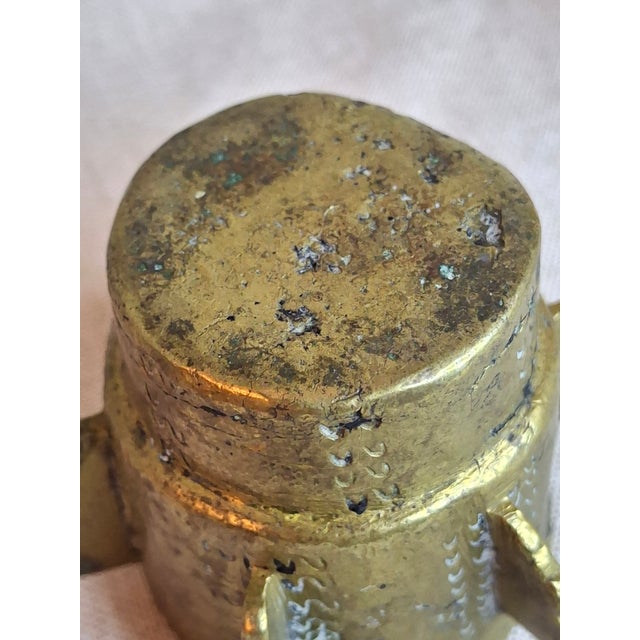 16th or 17th C? Spanish Renaissance Bronze Mortar and Pestle Ribbed Fin Judaica Antiquity For Sale - Image 14 of 16