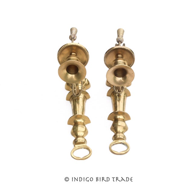 Vintage French Brass Sconces With Tassel Set of 2 For Sale - Image 4 of 7
