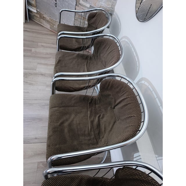 Metal Cantilever Chairs attributed to Gastone Rinaldi for Rima, 1970s, Set of 4 For Sale - Image 7 of 14