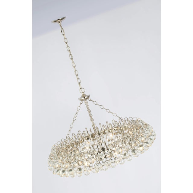 Bellvale Large Ring Chandelier in Polished Nickel with Crystal Designer: AERIN Canopy: 5" Round Mounting: Chain Shade...