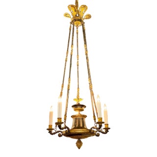 19th C. French Empire Bronze Chandelier For Sale