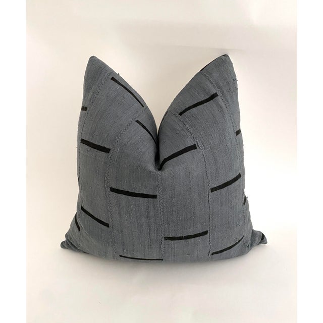 2020s Gray Mali Mud Cloth Textile Pillow For Sale - Image 5 of 6