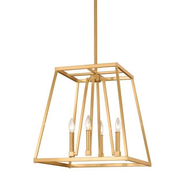 2020s Sean Lavin by Visual Comfort Studio Conant Medium Lantern, Gilded Satin Brass For Sale - Image 5 of 5