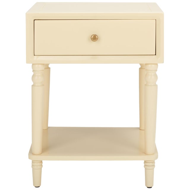Siobhan Accent Table with Storage Drawer in Vanilla For Sale - Image 10 of 10
