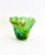 Stunning art glass vase in a translucent green with pops of color and featuring a "handkerchief" shape. Pontil bottom but...