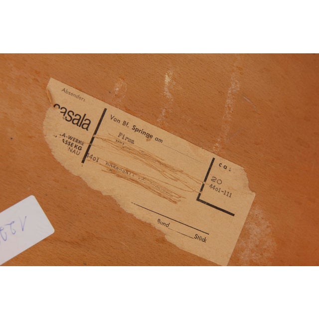 Mid-Century Modern Red Lacquered Beech Dining Chairs from Casala, Germany, 1950s, Set of 5 For Sale - Image 9 of 11