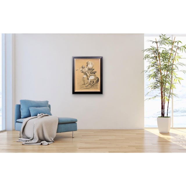 Lesueur, One Thousand and One Nights, 1892, Charcoal & Gouache & Paper, Framed For Sale - Image 13 of 18