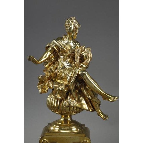 Louis XIV Andirons Decorated with Seated Muses, 1900s, Set of 2 For Sale - Image 11 of 18