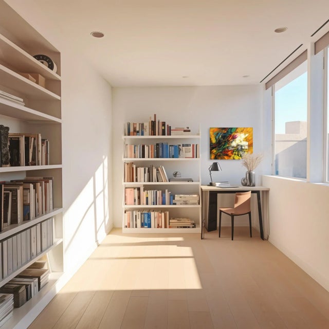 Textile Golden September - Colorful Textured Oil Painting Original Artwork by Sergei Inkatov For Sale - Image 7 of 9