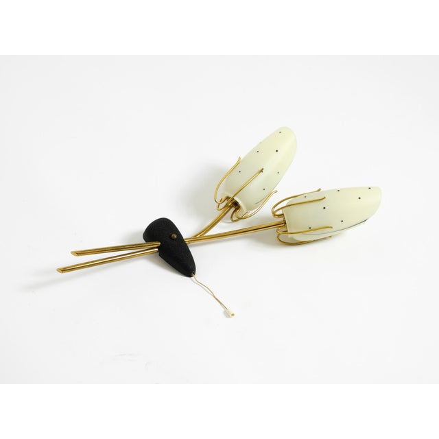 Mid-Century Brass Wall Lamp with Painted Glass Shades, 1950s For Sale - Image 6 of 18