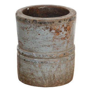 Antique Lavender-Gray Goa Measuring Pot For Sale