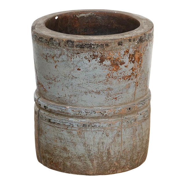 Antique Lavender-Gray Goa Measuring Pot For Sale