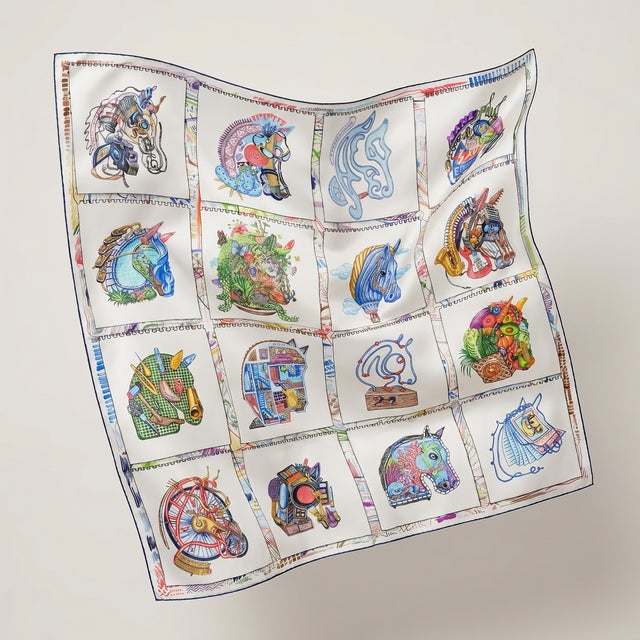 Not Yet Made - Made To Order Hermes Chevaloscope Vintage Silk Scarf Pillow 24" For Sale - Image 5 of 5
