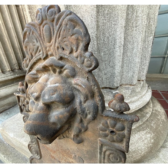 Early 20th Century Cast Iron Lion Architectural Fountain Back For Sale - Image 13 of 17