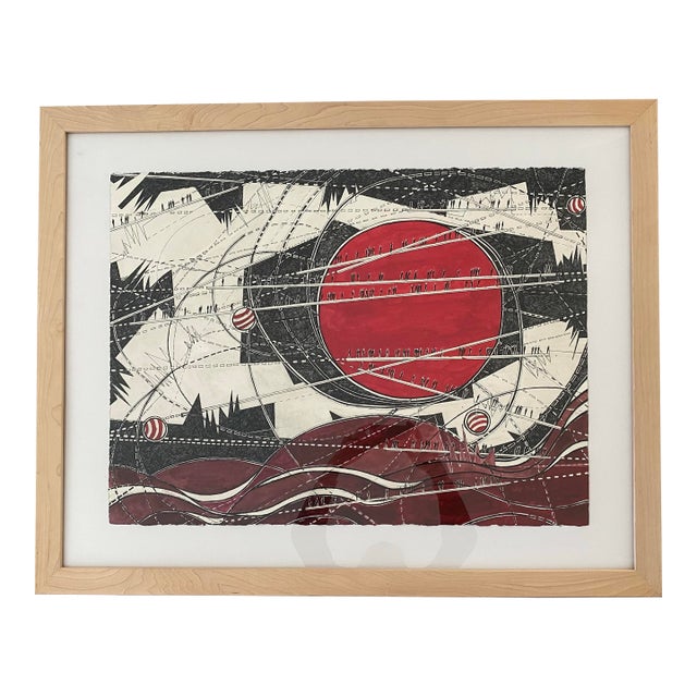 Signed Mixed Media Drawing by Ruth Esserman (1936–2022) “Above” For Sale