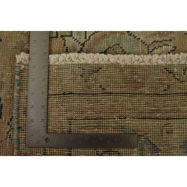 Tabriz Rug 9’10” X 12’10” Pink Wool Vintage Distressed Hand-Knotted Carpet For Sale - Image 15 of 15