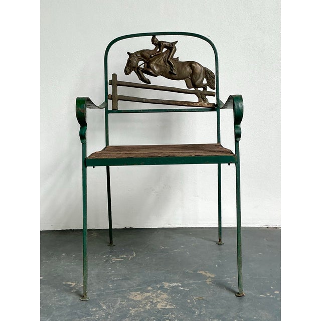 Vintage Equestrian Bronze Leaping Horse Chair For Sale - Image 11 of 12