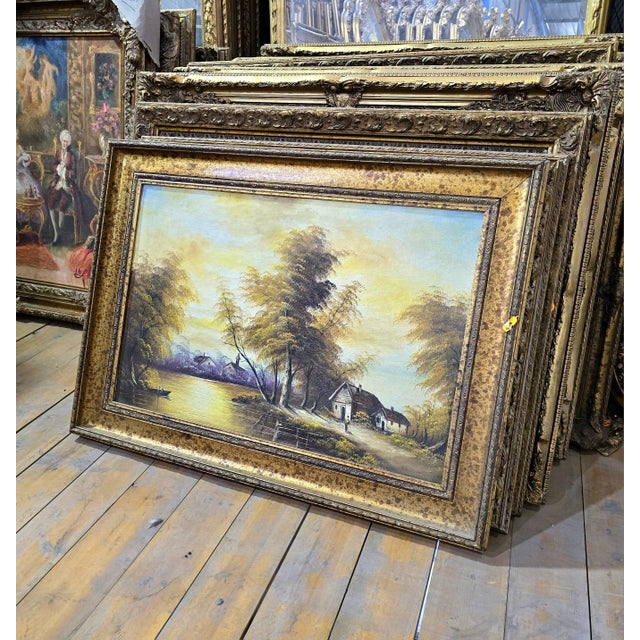 Bring a sense of tranquility into your home with this beautiful French-style landscape painting. The peaceful scene...