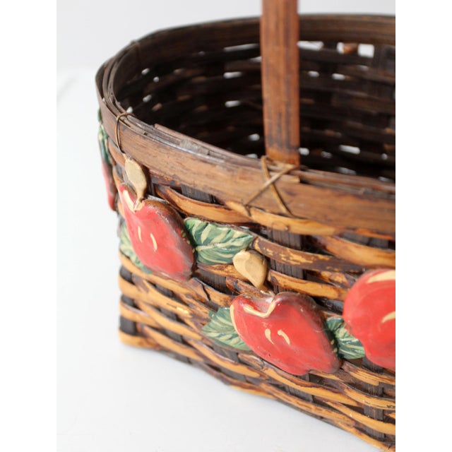 Vintage Woven Apple Basket For Sale - Image 11 of 17