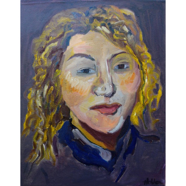"Portrait of a My Friend" Contemporary Oil Painting by Martha Holden, Framed. For Sale - Image 4 of 5