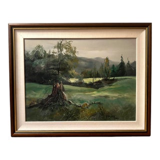 1974 Hulan Fleming Original Oil Landscape on Board For Sale