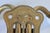 Metal Vintage Brass and White Porcelain 4-Hook Wall Mount Coat or Hat Hanger For Sale - Image 7 of 8