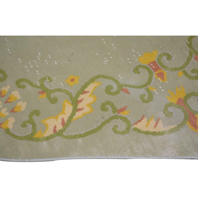 Vintage Chinese Art Deco Hand Knotted Wool Rug, 4'9'' X 4'9'' For Sale - Image 4 of 4