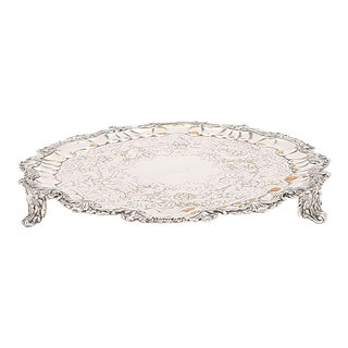 Late Georgian Sheffield Plate Footed Salver, England Circa 1830 For Sale
