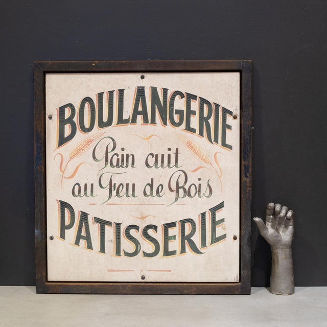 French Vintage Hand Painted French Patisserie Sign c.1930-1940 For Sale - Image 3 of 8