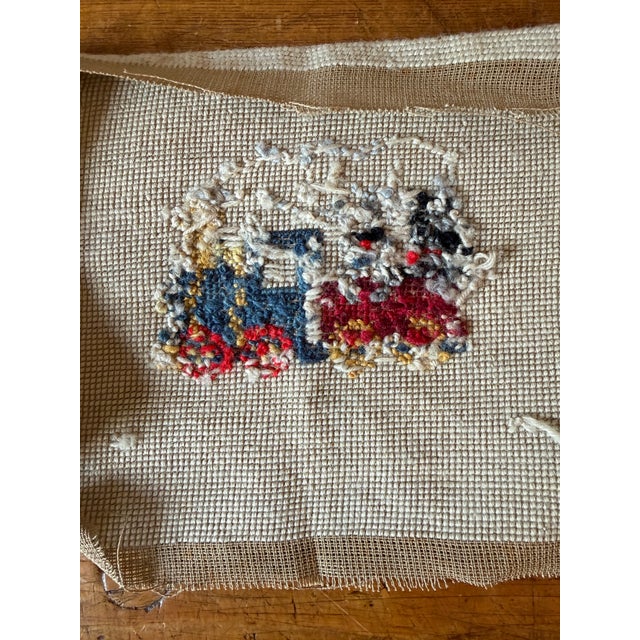 Mid-Century Modern Vintage Needlepoint "Toy -Town Choo Choo", Toy Train For Sale - Image 3 of 6