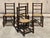 Set of four chairs with spool legs in blackened wood, attributed to Charles Dudouyt, 1940. Braided rope seats. Very good...