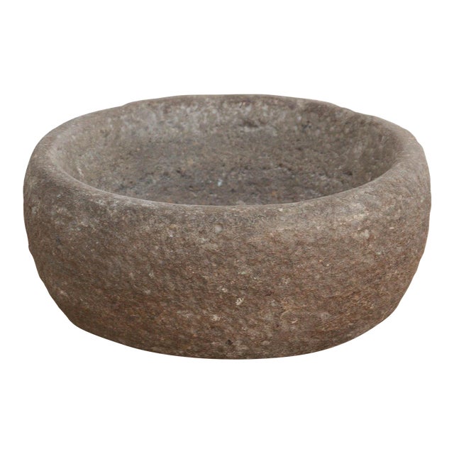 Antique Carved Stone Spice Kitchen Bowl For Sale