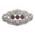 Ben Amun Silver Brooch with Crystals and Purple Stones For Sale