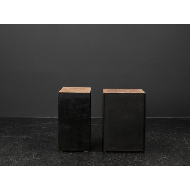 Brutalist Patinated Wood Cube Coffee Tables, 1960s, Set of 2 For Sale - Image 13 of 18