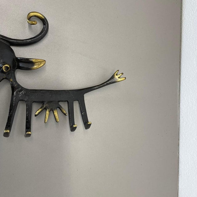 1950s Brass Cow Hook attributed to Walter Bosse for Herta Baller, Austria, 1950s For Sale - Image 5 of 18
