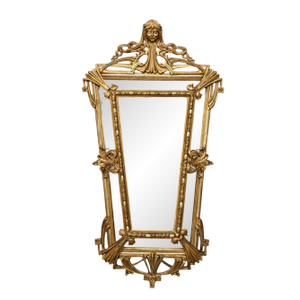 Early 20th Century French Art Nouveau Carved Gilt Wood Mirror