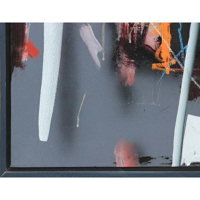 Mid 20th Century 20th Century Pink, Black, Yellow, and Gray Abstract Painting by Richard Johnson For Sale - Image 5 of 13