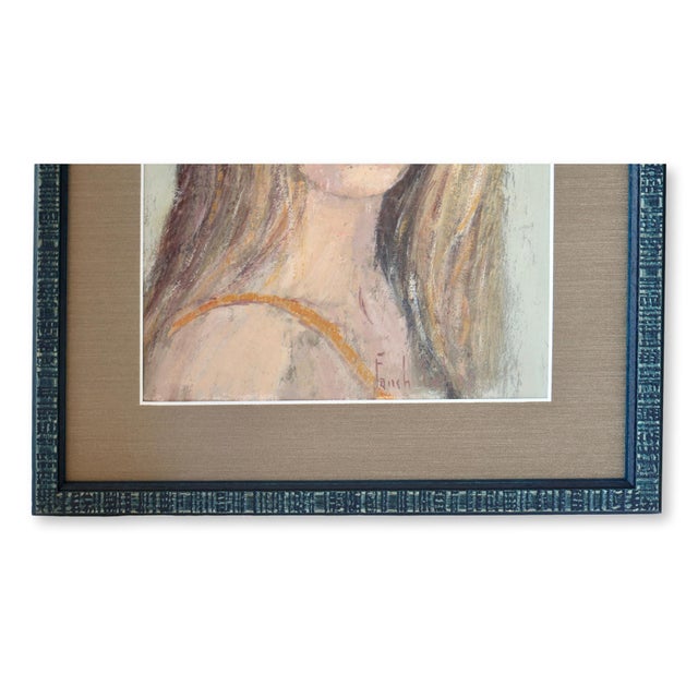 French Vintage French Portrait of a Young Woman For Sale - Image 3 of 4