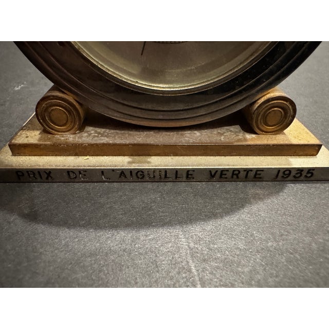 Art Deco 1935 Bancelin Paris Art Deco Presentation Barometer, “Prix De L’Aiguille Verte” For Sale - Image 3 of 8