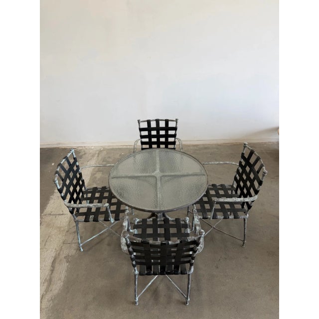 Mid 20th Century Patinated Outdoor Table Set, 5 Pieces For Sale - Image 4 of 18